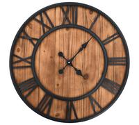 vidaXL Vintage Wall Clock with Quartz Movement Wood and Metal 60cm XXL UK GF0