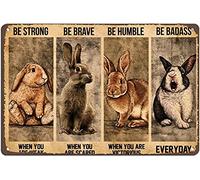 Vintage Wall Decor Bunny Rabbit Poster,Motivational Quote,Vintage Wall Art,Home Decor Retro Tin Signs,Kitchen Decor Vintage Metal Tin Sign ,Wall Decor For Bars,Restaurants,Cafes,Home Beer 12X8 Inch