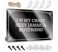 Vintage Wall Decor Collection Waterproof Artwork, Pretty Retro Print For Cafe Pub Dining | Housewarming Pre-drilled Custom I Love My Crazy Sexy Jamaica Boyfriend(20X30CM)