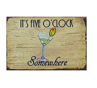 Vintage Wall Decor It's 5 O'Clock Somewhere Art Poster Beer O'Clock Metal Tin Signs Pub Bar Decoration Man Cave Wall Stickers Home Decor