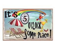 Vintage Wall Decor It's 5 O'Clock Somewhere Art Poster Beer O'Clock Metal Tin Signs Pub Bar Decoration Man Cave Wall Stickers Home Decor