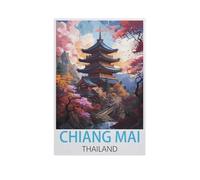 Vintage Wall Decor Metal Poster Plaque，Chiang Mai Thailand，Sign Farmhousenostalgic Tin Sign For Home Cofe Kitchen Pub Bar Wall Decor(15x30cm）6x12 inch-AK76