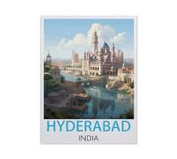 Vintage Wall Decor Metal Poster Plaque,Hyderabad India Vintage Travel Poster,Sign Farmhousenostalgic Tin Sign For Home Cofe Kitchen Pub Bar Wall Decor(20x30cm)8x12 inch-BZ18