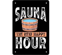 Vintage Wall Decor Metal Poster Plaque Sauna The New Happy Hournostalgic Tin Sign For Home Cofe Kitchen Pub Bar Wall Decor 20x30cm