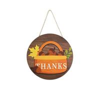 Vintage Wall Decoration Country Garden Ornaments Chicken Pattern Wooden Round Sign In Old Pot CrQ378 (1-B, 30cm)