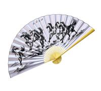 Vintage Wall Fan, Traditional Chinese Decor, 90x160cm Foldable Art Display, Large Decorative Frame with Elegant Fabric Patterns for Indoor Home Office Wall Ornament