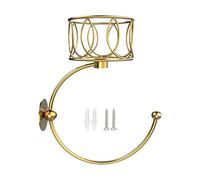 Vintage Wall Hook with Candle Stand - Mounted Hand Towel Ring Holder, Solid Rustic Metal Hanger, Decorative Utility Fixture | Storage Solution for Shower Closet Kitchen Bedroom Entryway Farmhouse