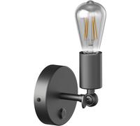 Vintage Wall Light FETRO Switch, Black, Swivel + LED Lamp 240Lm, Extra-Warm Whit
