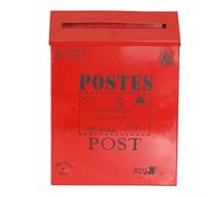Vintage Wall Mount Mailbox Rustic Metal Postbox Style Mail Slot Decorative Home Mailbox Outdoor Wall Mailbox Retro Iron Letterbox(Red)