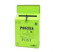 Vintage Wall Mount Mailbox With 2 Keys, Retro Postal Letter Newspaper Box, Waterproof Outdoor Lockable Metal Mail Holder, for Home Garden(Green)