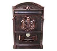 Vintage Wall-Mount Mailbox with Combination Lock, Secure Drop Post Box for Garden, Unique Lockable Letterbox for Home Security