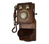 Vintage Wall Mount Phone, Antique Corded Telephone with Mechanical Ringer for Retro Kitchen and Office Decor