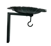 Vintage Wall Mounted Bird Feeder, Cast Iron Rustic Bird Feeding Station with Hanging Plant Bracket Metal Bird Bath Wild Bird Feeder Flowerpot Hanger Outdoor