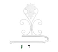 Vintage Wall Mounted Toilet Paper Holder, White, Retro Style Towel Hanger for Bathroom, Kitchen, Bedroom