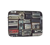 Vintage Wall of Radio Boombox Laptop Sleeve for Women Men, 12 Inch Waterproof Laptop Bag Lightweight Notebook Computer Cover Bag