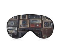 Vintage Wall of Radio Boombox Sleep Mask Eye Mask Eye Masks for Sleep Sleep Masks for Women Men Travel Eye Mask Adjustable Sleeping Mask Sleep Mask Blackout Cute Sleep Mask