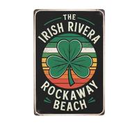 Vintage Wall Plaque Decor 8X12 Inches For Home And Garden Rockaway Beach Queens Ny The Irish Riviera Beach Signage Poster For Living Room,Patio,Kitchen Retro Aesthetic Room Decorations