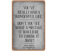 Vintage Wall Poster Metal Plaque It's a Wonderful Life Quote tin Sign,You've Really had a Wonderful Life Classic Movie Wall Art Decor,BarTavernPubClub Man Cave Wall Decor 6x8 Inch