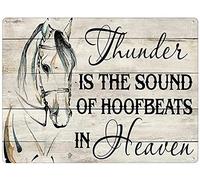 Vintage Wall Poster Metal Plaque Thunder Is The Sound Of Hoofbeats Horizontal Poster Wall Decor Poster Novelty Sign for Living Room Garden Bedroom Office Hotel Cafe Bar Club Wall Decor 12x16 Inch