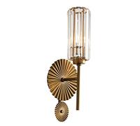 Vintage Wall Sconce Gold Metal Wall Light with Crystal Shade, Retro Lotus Leaf Wall Mounted Lamp, E14 Wall Lighting Fixtures Living Room Decor Sconces for Bedroom Bedside