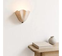 Vintage Wall Sconce, Shell Wall Sconce with Ruffle Cognac Glass Shade
