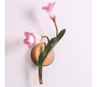Vintage Wall Sconces Modern Pink Glass Bedroom Wall Light for Bedside Flower Glass Corner Wall Mounted Lamp Home Decoration Wall Sconce Light Fixture for Bathroom Living Room Hallway