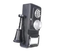 Vintage Wall-Set Telephone Model Black Synthetic Resin Decorative | Retro Classical Style, Realistic Rotary Look, Living Room and Bar Ornament, Superb Simulation Craftsmanship