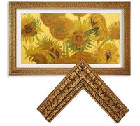 Vintage Walnut Brown TV Bezel, Antique Gilded Frame for Samsung The Frame TV 55"/PRO(Fits 2021-2026 models, model codes:55LS03A/B/C/D/FA/HE/HW) (55-LS03)