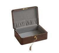 Vintage Walnut Wood Storage Box with Lock and Keys for Trinkets and Jewelry Organizer 29x20.5x8.5cm ()