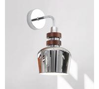 Vintage Walnut Wood Wall Sconce - Hardwired E27 Bedside Reading Lamp, Minimalist Bauhaus Home Decor Lighting Fixture for Bedroom, Living Room, and Hallway