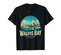 Vintage Walvis Bay Namibia Travel Souvenir Landmark Gift Value Graphic T-Shirt, Men, Black, L