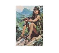 Vintage War Poster Vietnam Female Soldier in War Military Style Artwork Decorative Painting Canvas Poster 16x24inch(40x60cm)
