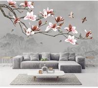 Vintage Warm Alpine Tree Branch Flower Bird 3D Wallpaper Easy Install Feature Office Living Room Sofa Bedroom TV Background Wall Decoration-430cm×300cm