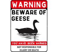 Vintage Warning Beware Of Geese Warning Metal Aluminum Tin Sign 5.5x8 Inch Home Kitchen Bar Pub Art Farm Garage Garden Poster