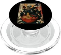 Vintage Warrior Japanese Samurai Cat Eating Ramen PopSockets PopGrip for MagSafe