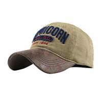 Vintage Washed Distressed Cotton Dad Hat Embroidered Baseball Cap Adjustable Trucker Unisex Style Headwear Adjustable Baseball Caps for Women Men Teen J-Khaki