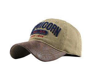 Vintage Washed Distressed Cotton Dad Hat Embroidered Baseball Cap Adjustable Trucker Unisex Style Headwear Adjustable Baseball Caps for Women Men Teen J-Khaki