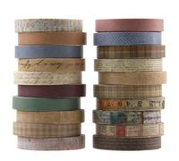 Vintage Washi Tape Set 20 Rolls Skinny Retro Decorative Antique Patterns Masking Tapes Adhesive Paper Tape for Kids DIY Crafts Arts Bullet Journals Planners Notebook Scrapbooking Gift Wrapping
