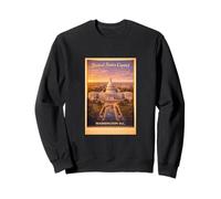 Vintage Washington D.C. Capitol USA Aerial Poster Travel Art Sweatshirt