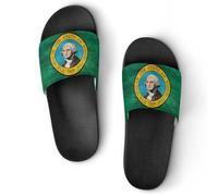Vintage Washington Flag Unisex Home Slippers Open Toe Slide Sandals PVC Shower Shoes for House Hotel
