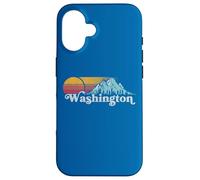 Vintage Washington State Retro Distressed Mountains Graphic Case for iPhone 16