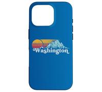 Vintage Washington State Retro Distressed Mountains Graphic Case for iPhone 16 Pro