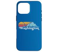 Vintage Washington State Retro Distressed Mountains Graphic Case for iPhone 16 Pro Max