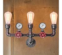 Vintage Water Pipe Wall Lamp Retro Industrial Wall Light Steampunk Design Deco Loft Wall Light E27 Socket Led Lighting for Bar Cafe Stairs Walkway Restaurant Corridor Basement,B