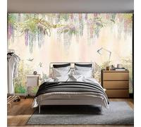 Vintage Watercolour Beautiful Plants Flowers Vines Birds 3D Wallpaper Luxury Silk Study Dining Feature Sofa Grey Bedroom Living Room Tv Decorative Wall-430cm×300cm