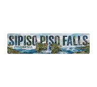 Vintage Waterfall Sipiso Piso Falls Indonesia Metal Tin Sign
