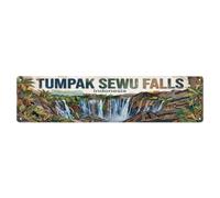 Vintage Waterfall Tumpak Sewu Indonesia Metal Tin Sign