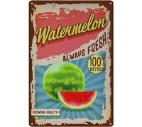 Vintage Watermelon Tin Sign - Fruit Metal Sign - Retro Decorative Sign Wall Decor Home Decor