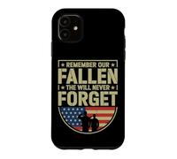 Vintage We Will Never Forget Our Fallen Military Heroes Case for iPhone 11