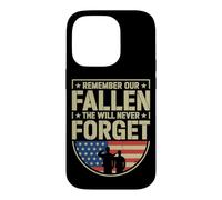 Vintage We Will Never Forget Our Fallen Military Heroes Case for iPhone 14 Pro